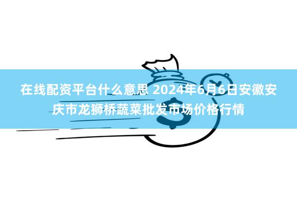 在线配资平台什么意思 2024年6月6日安徽安庆市龙狮桥蔬菜批发市场价格行情