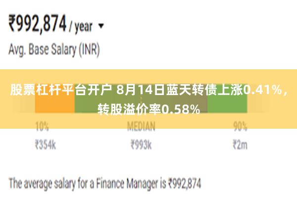 股票杠杆平台开户 8月14日蓝天转债上涨0.41%，转股溢价