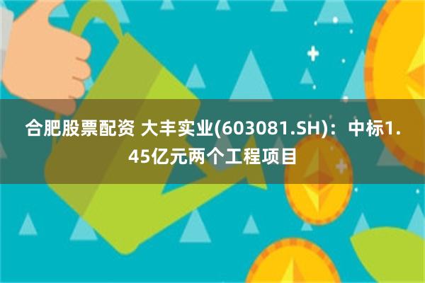 合肥股票配资 大丰实业(603081.SH)：中标1.45亿