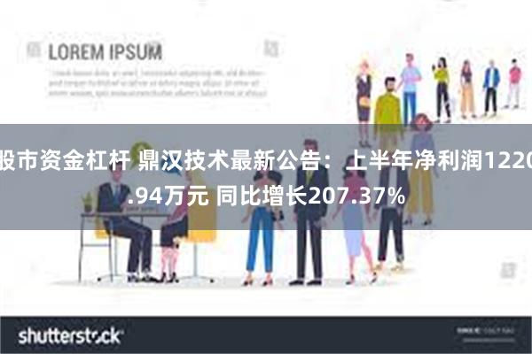 股市资金杠杆 鼎汉技术最新公告：上半年净利润1220.94万