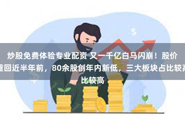 炒股免费体验专业配资 又一千亿白马闪崩！股价重回近半年前，8