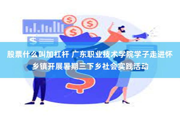 股票什么叫加杠杆 广东职业技术学院学子走进怀乡镇开展暑期三下乡社会实践活动