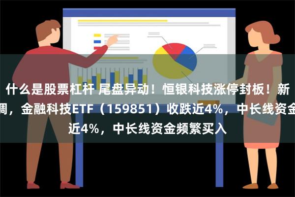 什么是股票杠杆 尾盘异动！恒银科技涨停封板！新高后首回调，金融科技ETF（159851）收跌近4%，中长线资金频繁买入