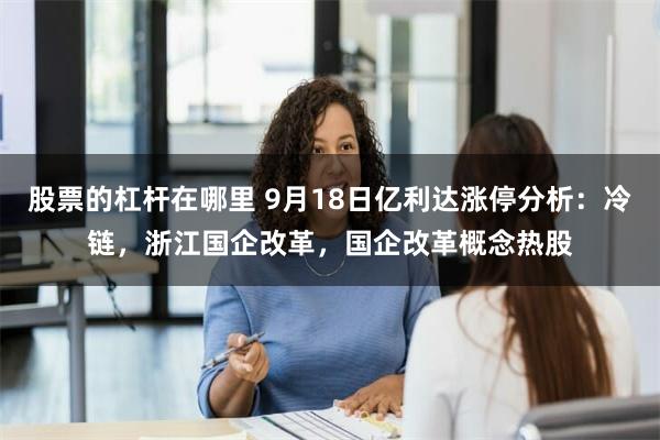 股票的杠杆在哪里 9月18日亿利达涨停分析：冷链，浙江国企改革，国企改革概念热股