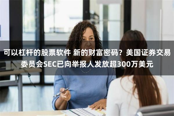 可以杠杆的股票软件 新的财富密码？美国证券交易委员会SEC已向举报人发放超300万美元