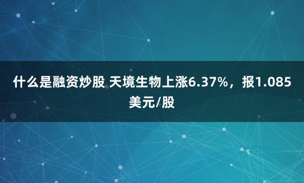 什么是融资炒股 天境生物上涨6.37%，报1.085美元/股