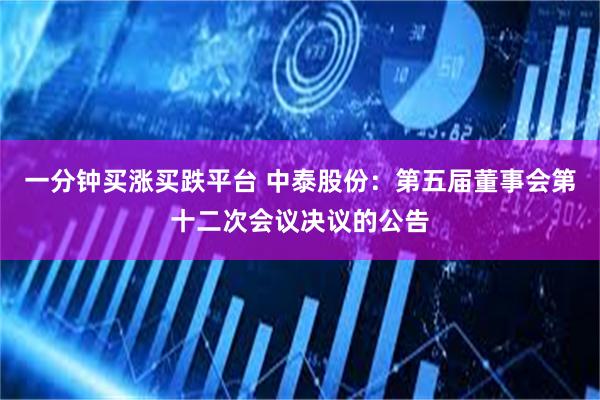 一分钟买涨买跌平台 中泰股份：第五届董事会第十二次会议决议的公告